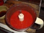 The blended tomato sauce